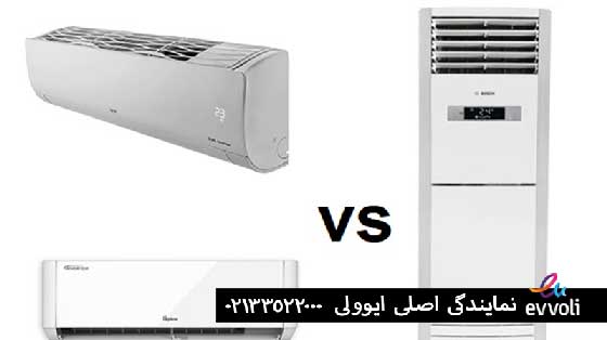 مصرف برق کولر گازی ایستاده در برابر اسپلیت