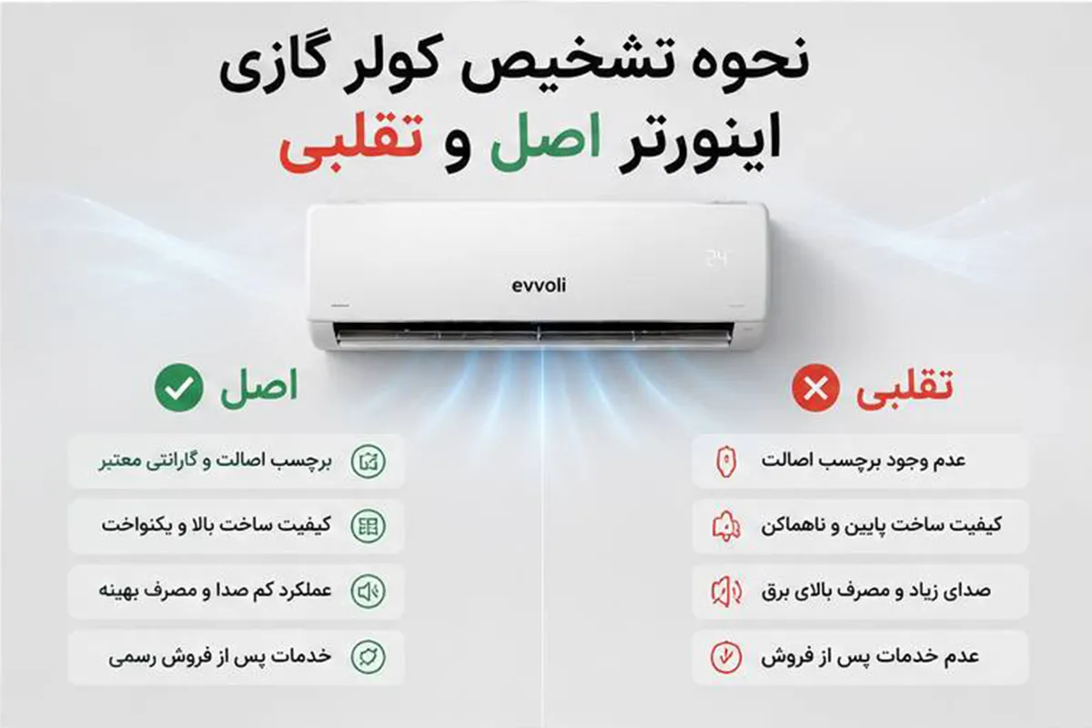 نحوه تشخیص کولر گازی اینورتر اصل و تقلبی