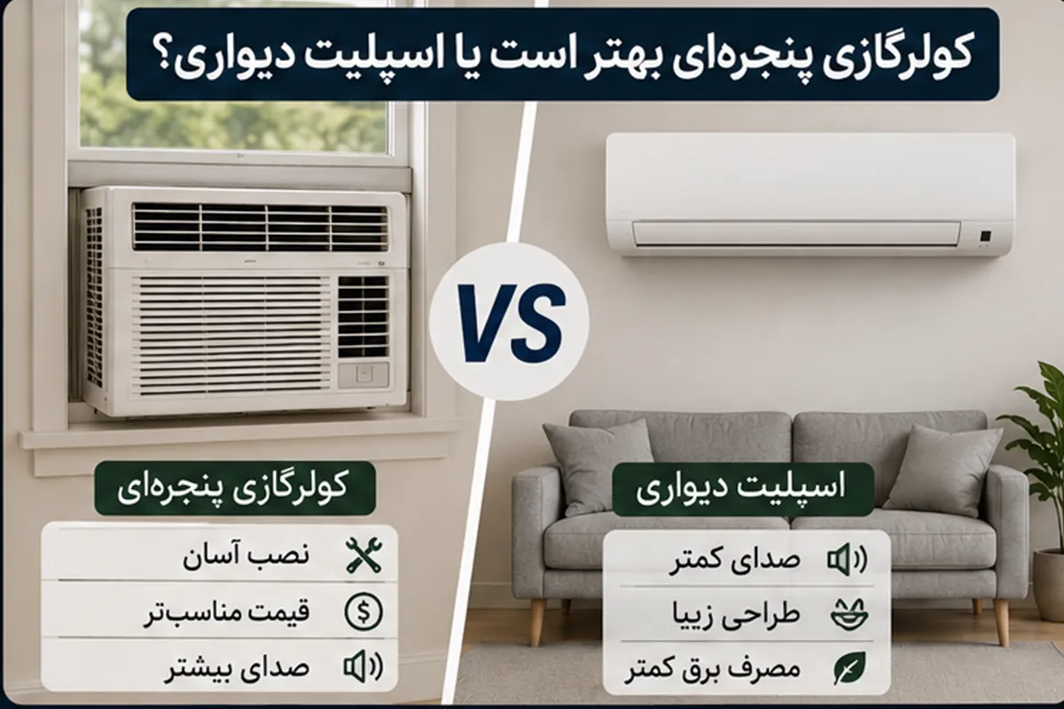 کولرگازی پنجره‌ای بهتر است یا اسپلیت دیواری؟